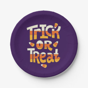 Cute Trick or Treat Halloween Paper Plates