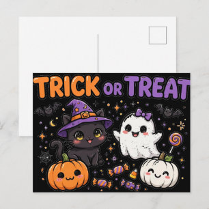 Cute Trick or Treat Halloween Postcard