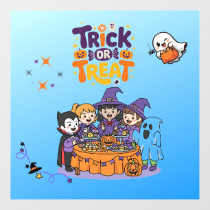 Cute Trick or Treat Kids Halloween Window Cling