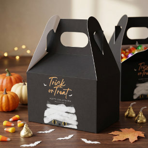 Cute Trick or Treat Mummy Cat Halloween Favor Box
