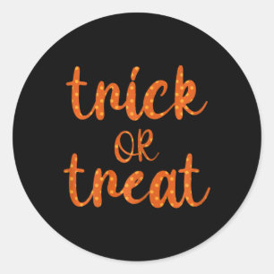 Cute Trick Or Treat Polkadots Halloween Design  Classic Round Sticker