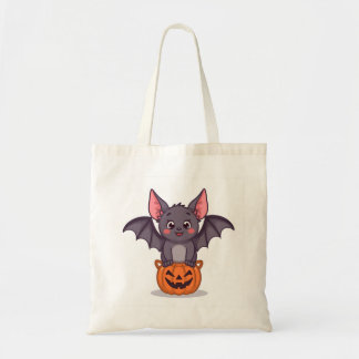 Cute Trick or Treating Bat Tote Bag