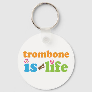 Cute Trombone is My Life Keychain