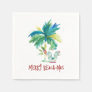 Cute Tropical Beach Christmas Napkin