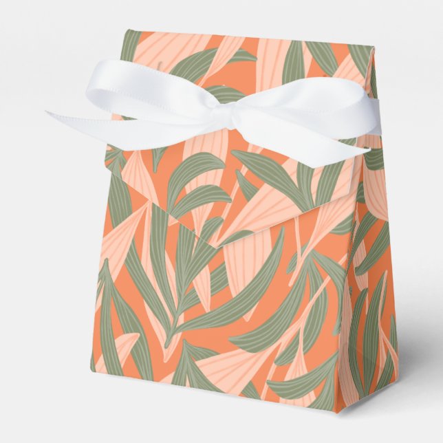 cute tropical beach leaves tiled pattern  favor box (Front Side)