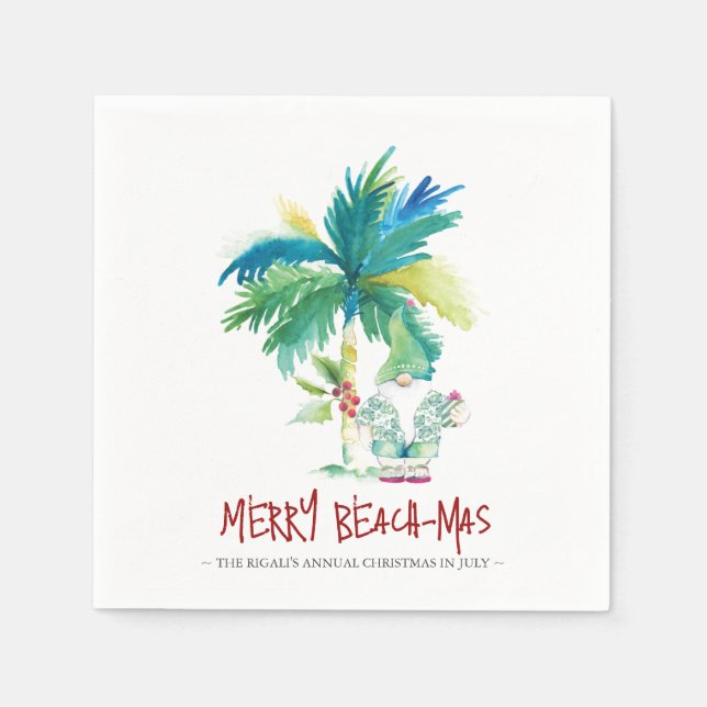 Cute Tropical Christmas In July Napkin (Front)