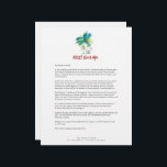 Cute Tropical Christmas Letterhead Template<br><div class="desc">Transform your holiday correspondence into a work of art with this tropical Christmas letterhead template. Each sheet is a canvas of enchanting colours and delicate strokes, adding a touch of creativity to your Christmas letters, invitations, and well-wishes. Celebrate the season with tropical charm with these Merry Beach-mas letters. If you...</div>
