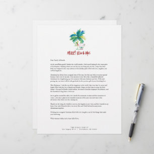 Cute Tropical Christmas Letterhead Template