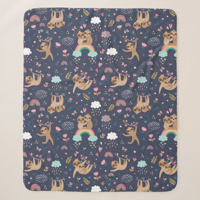 Cute Tropical Christmas Sherpa Blanket (Front)