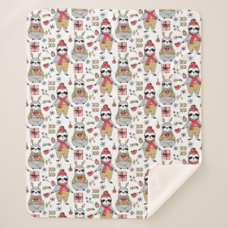 Cute Tropical Christmas Sherpa Blanket
