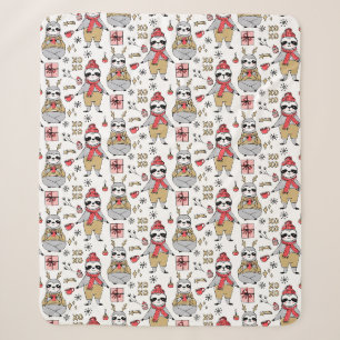 Cute Tropical Christmas Sherpa Blanket