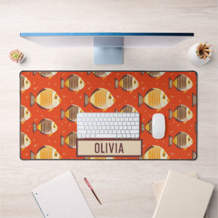 Cute Tropical Fish Pattern Desk Mat