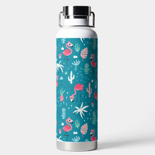 Cute Tropical Flamingos Water Bottle