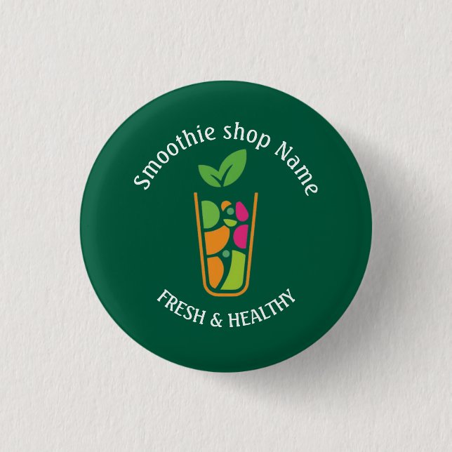 Cute Tropical Fruit Smoothies Fruit Kitchen shop 1 Inch Round Button (Front)
