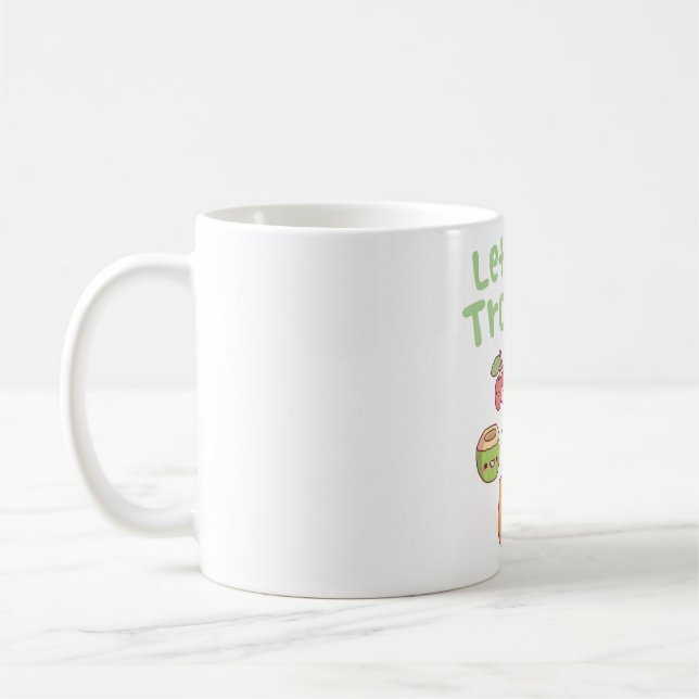 Cute Tropical Fruits Lets Get Tropical Funny Coffee Mug (Left)
