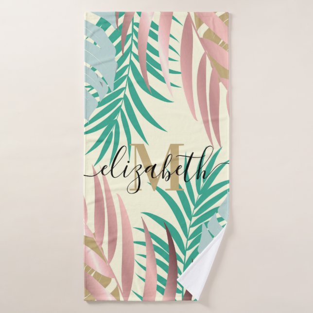 Cute Tropical Leaves Bath Towel (Bath Towel)