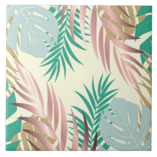 Cute Tropical Leaves Tile