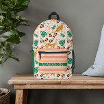 Cute Tropical Leopards Custom Name Printed Backpack<br><div class="desc">This cute backpack can be customized in any way you like!</div>