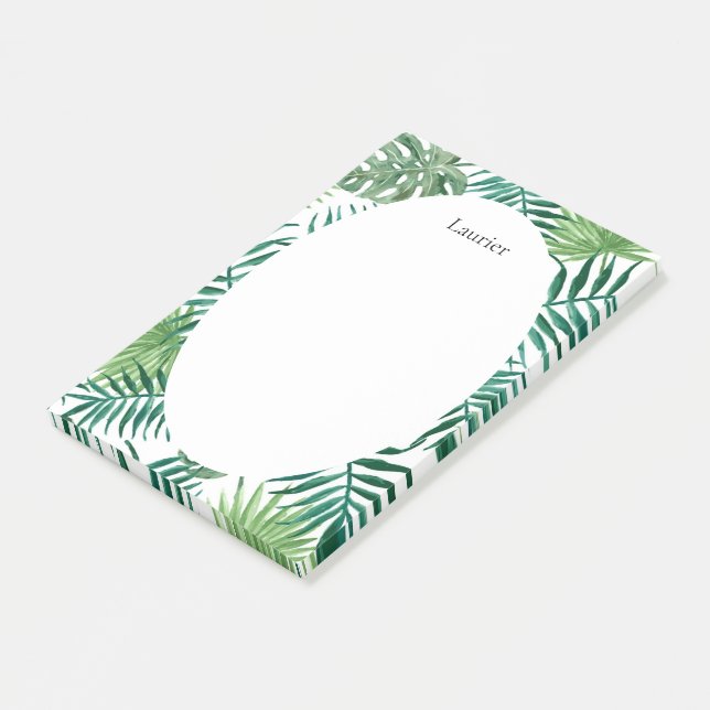 Cute Tropical Palm Leaves Office Post-It Notes (Angled)