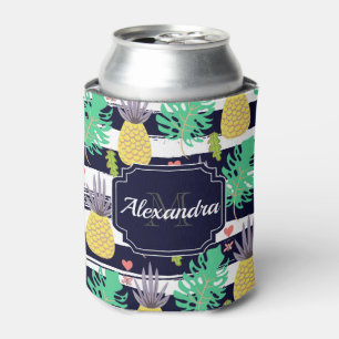 Cute Tropical Pattern Can Cooler