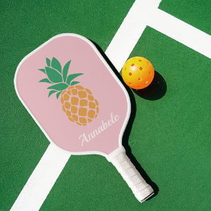 Cute Tropical Pineapple Monogram  Pickleball Paddle