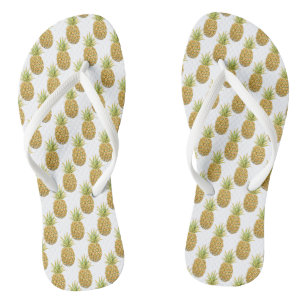 Cute Tropical Pineapple Pattern Flip Flops