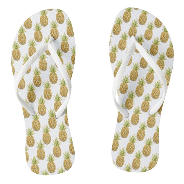 Cute Tropical Pineapple Pattern Flip Flops (Footbed)