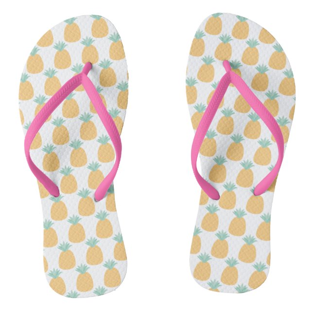 Cute Tropical Pineapple Pattern Flip Flops (Footbed)