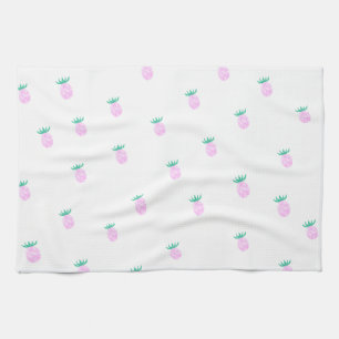 Cute Tropical Pink Pineapple Pattern Kitchen Towel
