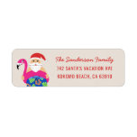 Cute Tropical Santa Christmas in July Pool Float<br><div class="desc">These cute holiday return address labels feature a hand drawn Santa Claus,  who went on a tropical vacation! He's wearing colourful swim trunks and a bright fuchsia pink flamingo pool float! But he didn't forget his Santa hat,  which he never goes without. ;)</div>