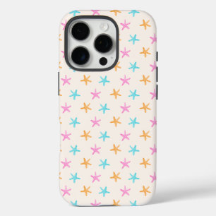 Cute Tropical Starfish Pattern iPhone 16 Pro Case