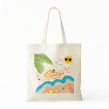 Cute Tropical Summer Beach Tote Bag For Women 