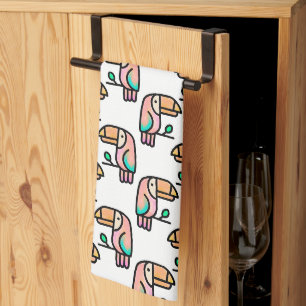 cute tropical toucan bird animal gift for kids kitchen towel