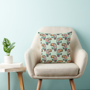 cute tropical toucan bird animal gift for kids throw pillow