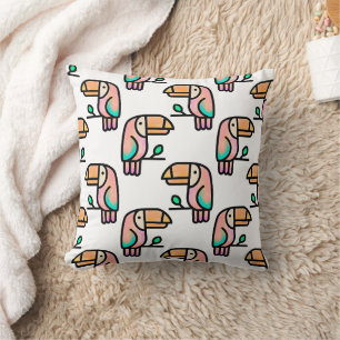 cute tropical toucan bird animal gift for kids  throw pillow