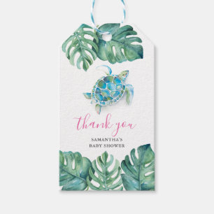 Cute Tropical Watercolor Sea Turtle Favour Gift Tags