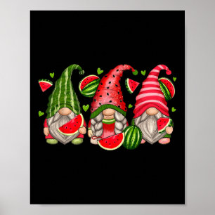 Cute Tropical Watermelon Gnomes Gnomies Summer Vac Poster