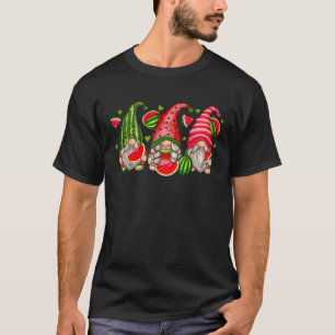 Cute Tropical Watermelon Gnomes Gnomies Summer Vac T-Shirt