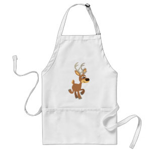 Cute Trotting Cartoon Deer Apron