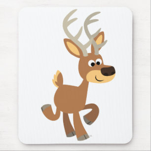 Cute Trotting Cartoon Deer Mousepad