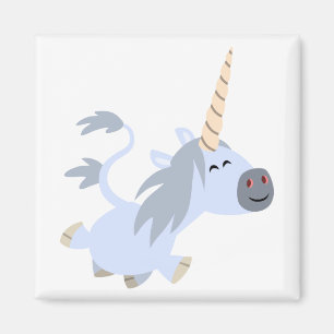 Cute Trotting Cartoon Unicorn Magnet