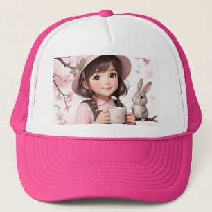 Cute Trucker Hat: Anime Girl. Trucker Hat