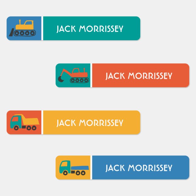 Cute Trucks Colourful Kids Name (Group)