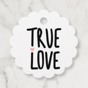 Cute True Love Black White Wedding Bridal Shower Favour Tags