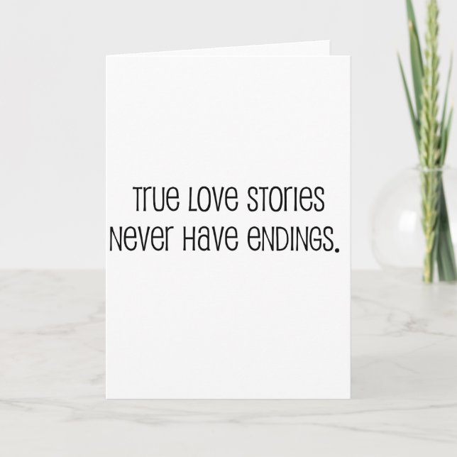 Cute, "True love stories" marriage quote Card (Front)