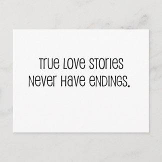 Cute, "True love stories" marriage quote Postcard