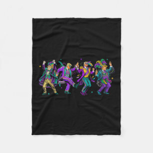 Cute Trump Dance Mardi Gras Day Funny Trump Mardi Fleece Blanket