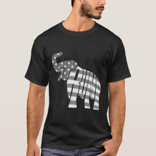 Cute Trump Gift Proud American Flag Elephant For M T-Shirt