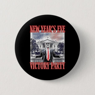 Cute Trump New Year's Eve Victory Party Fireworks  2 Inch Round Button