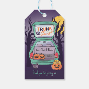 Cute Trunk or Treat Custom Halloween Gift Tag